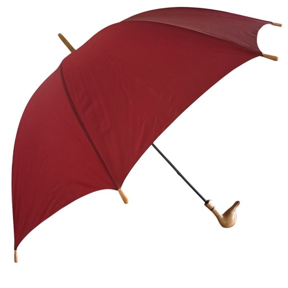 Aramis Umbrella Fowl Weather Mallard Duck Handle Burgundy *flaw